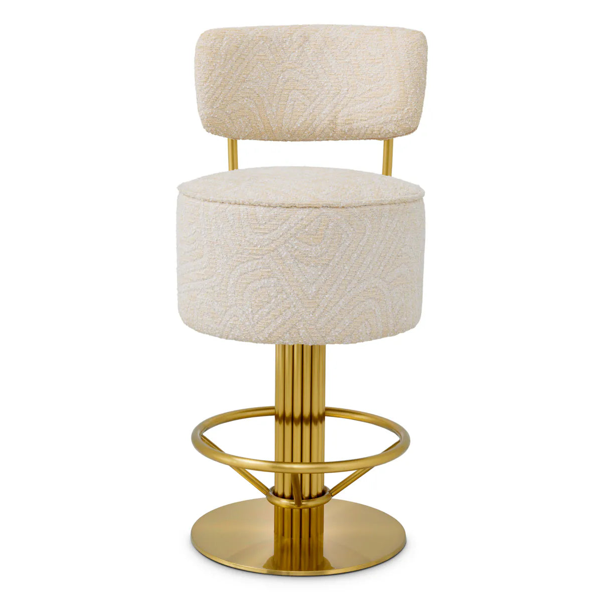 Barkruk Carleton met rug - Laag - Camari cream