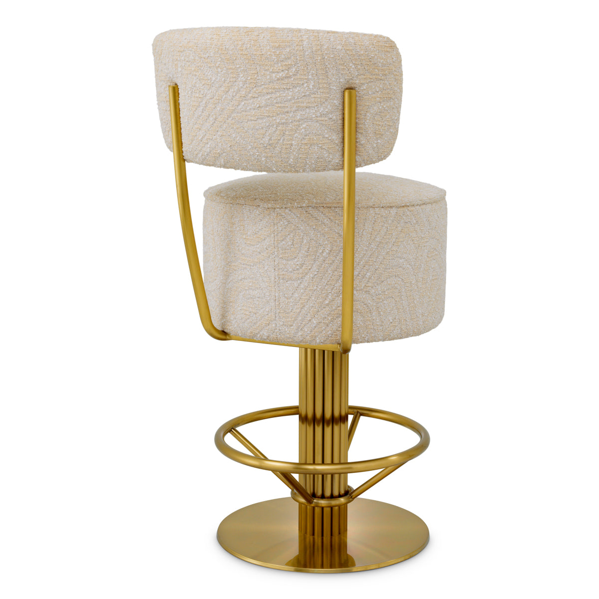 Barkruk Carleton met rug - Laag - Camari cream