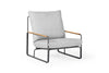 Loungestoel Merano - Matt grey - Soft grey