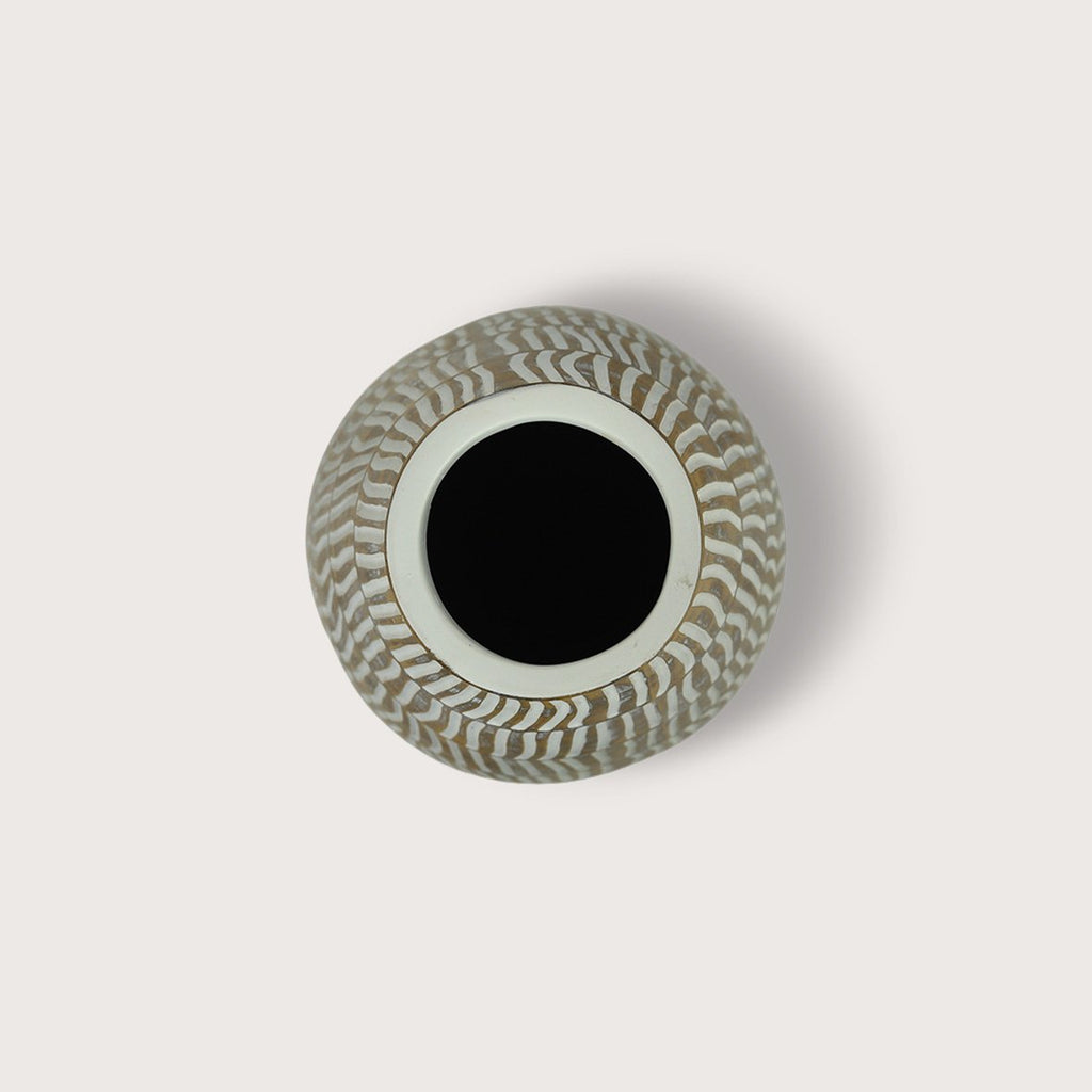 Vaas Ratan - Bruin/Wit - D17 H68.5