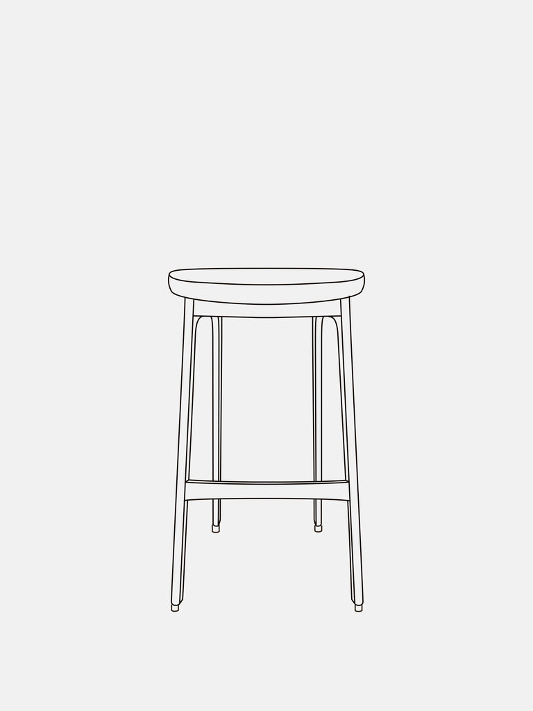 Barkruk 200-190 Basic Wol Mosterd Donker Hout