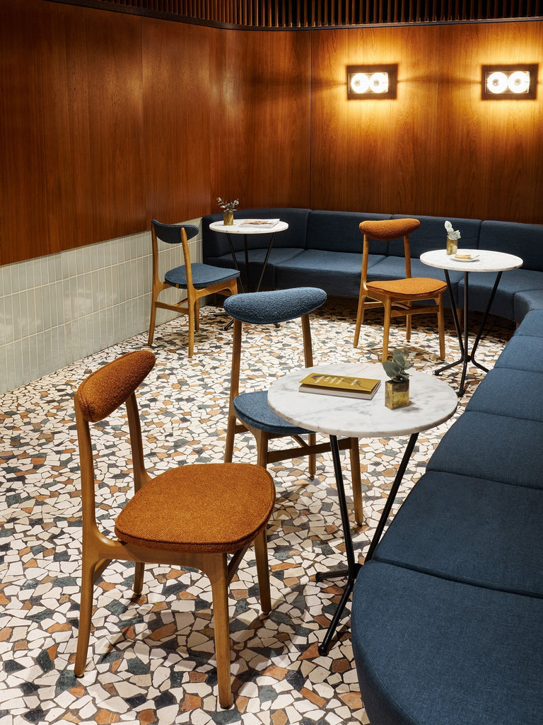 Eetkamerstoel 200-190 Shine Velvet Taupe Natuurlijk Hout