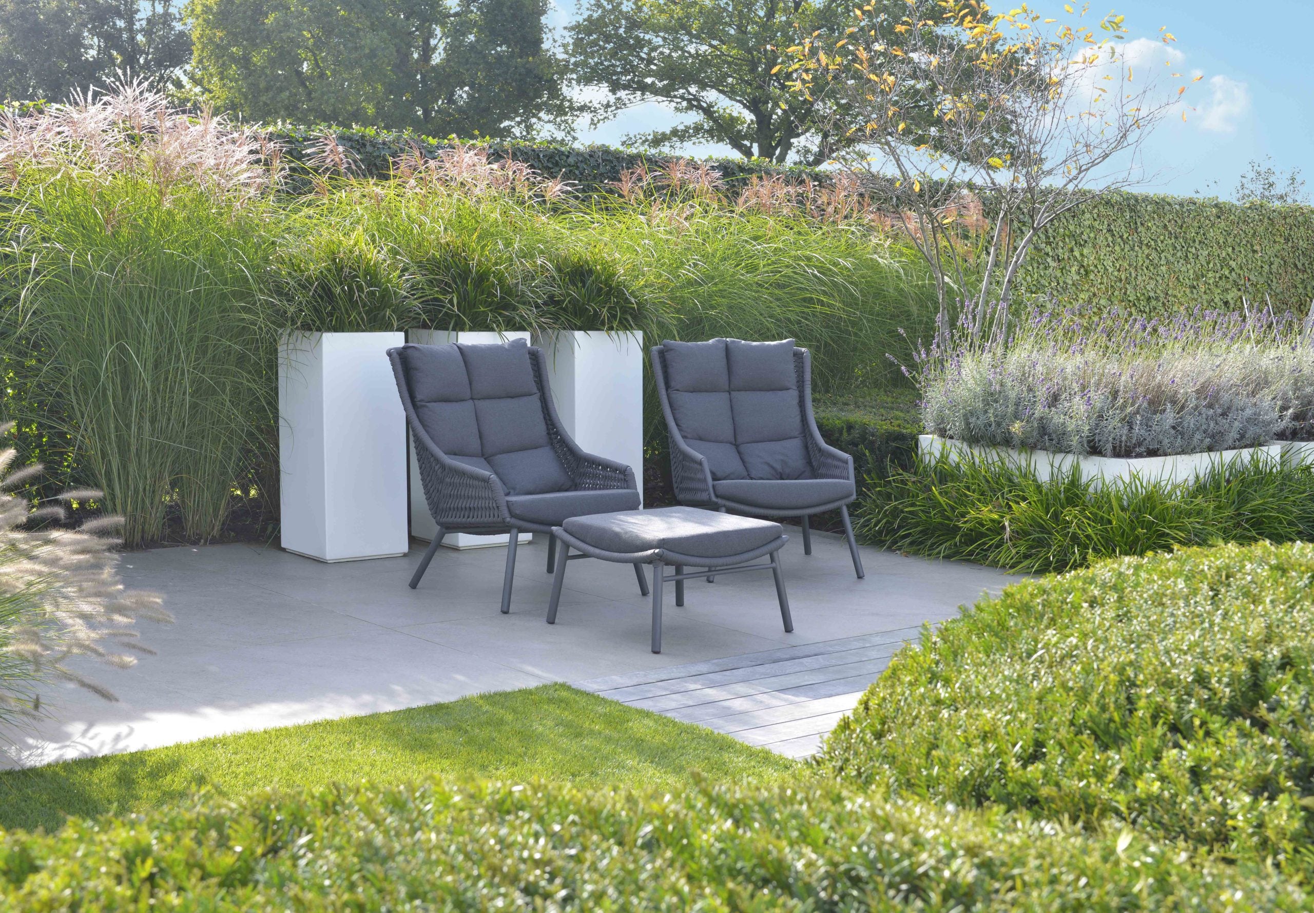 Loungestoel Aveiro Donkergrijs