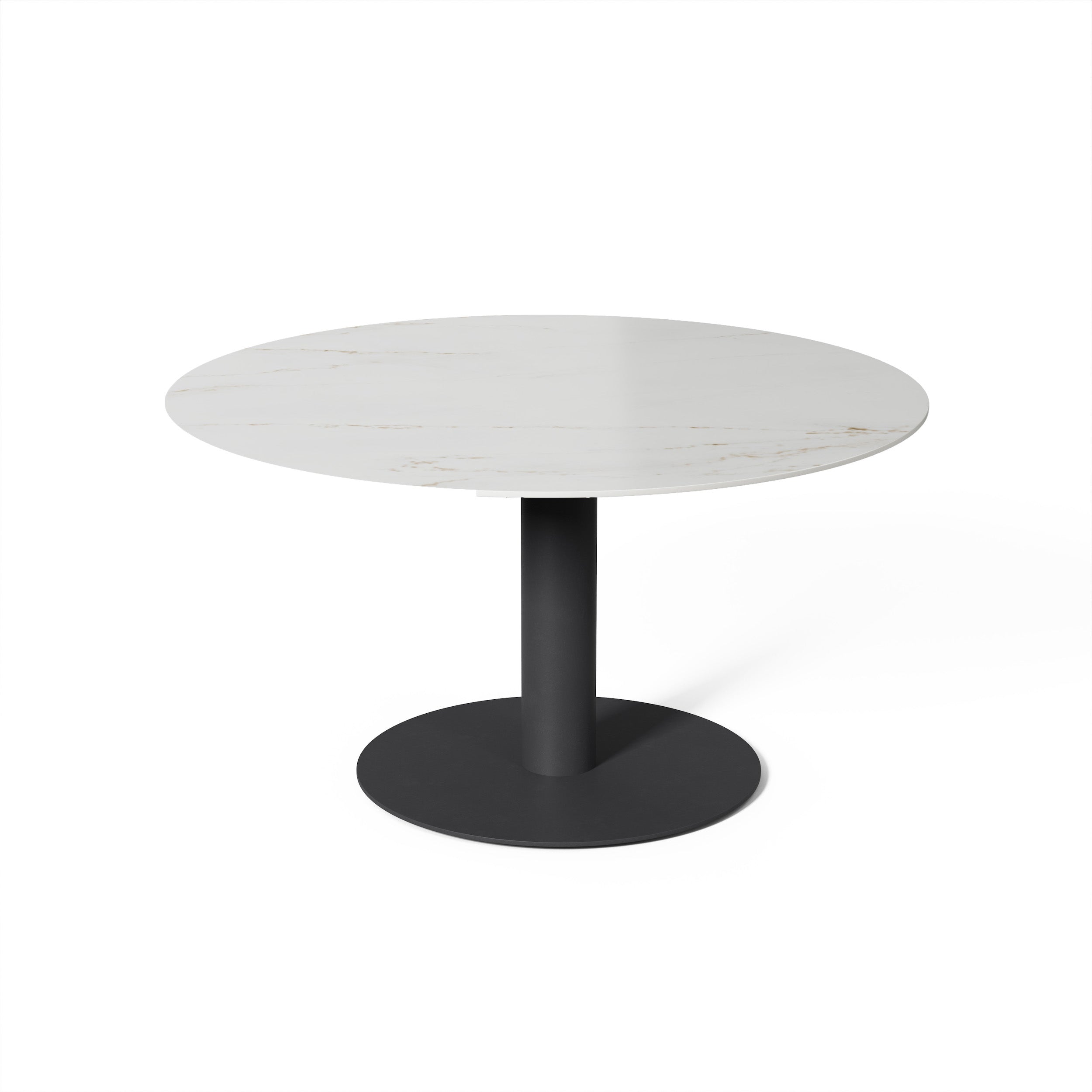 Lage tuintafel Tarente - Antraciet / Rem - Ø120 x H68