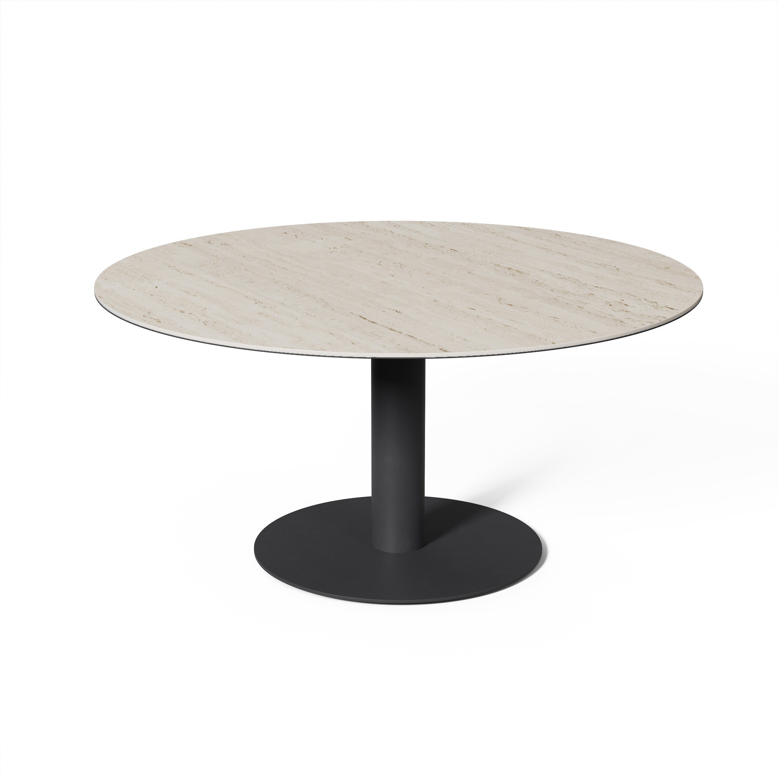Lage tuintafel Tarente - Antraciet / Marmorio - Ø140 x H68
