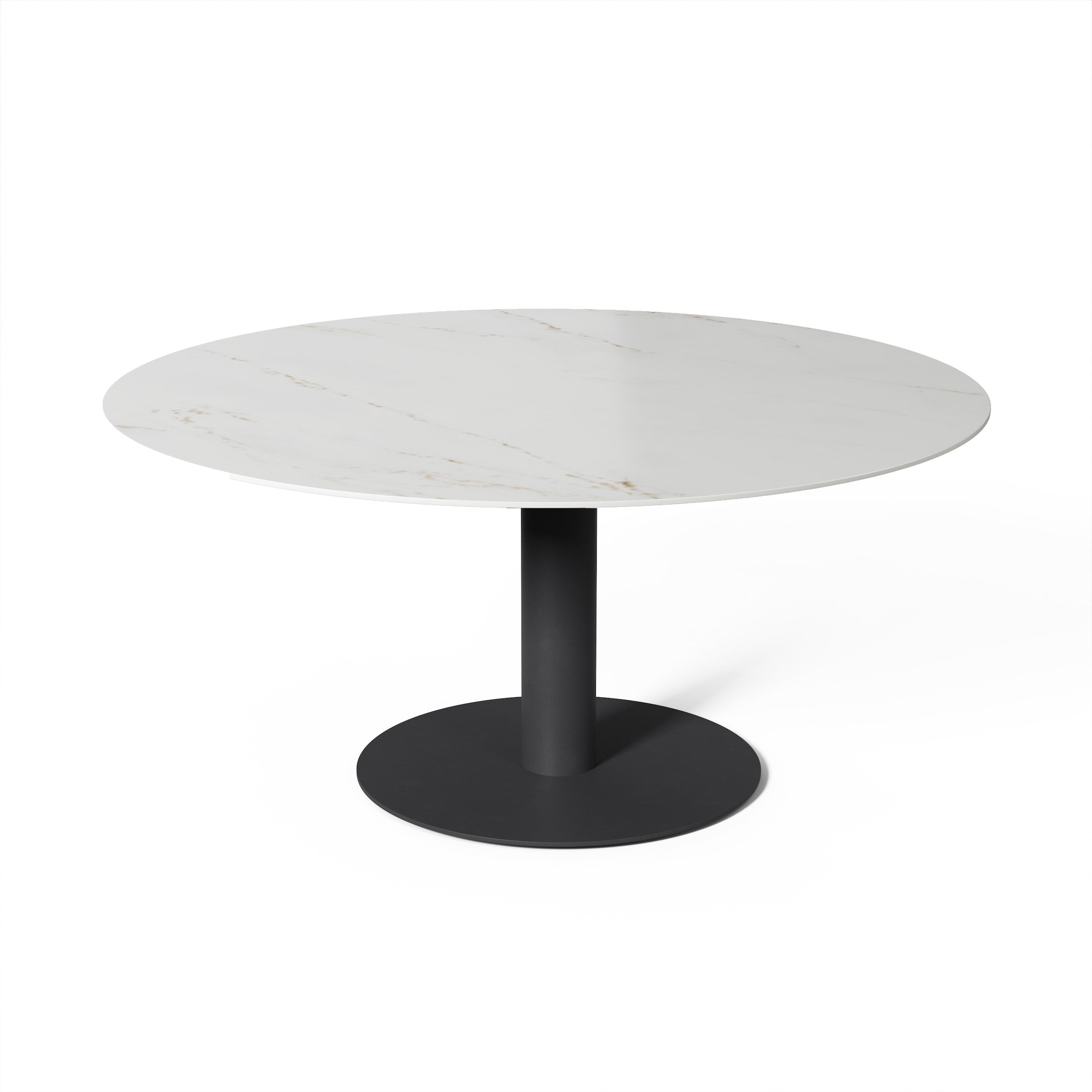 Lage tuintafel Tarente - Antraciet / Rem - Ø140 x H68