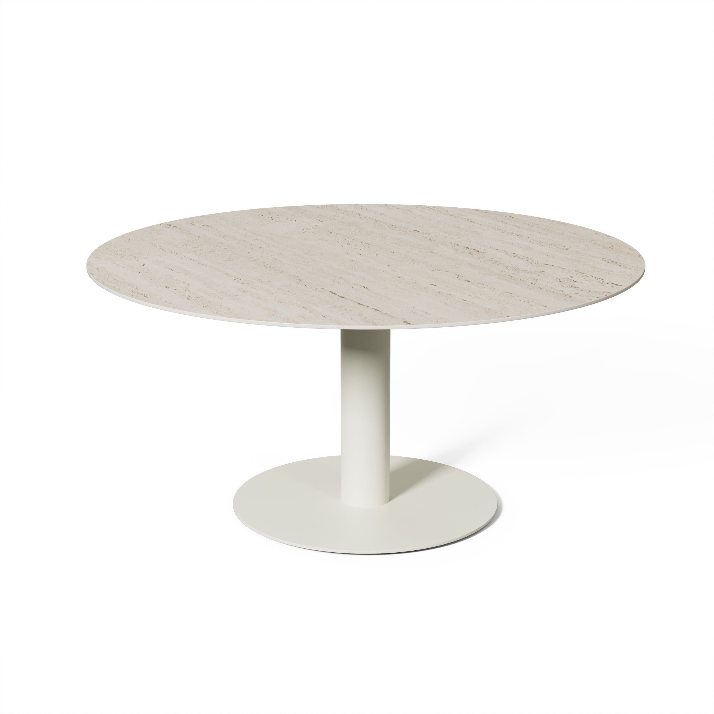 Lage tuintafel Tarente - Chalk / Marmorio - Ø140 x H68