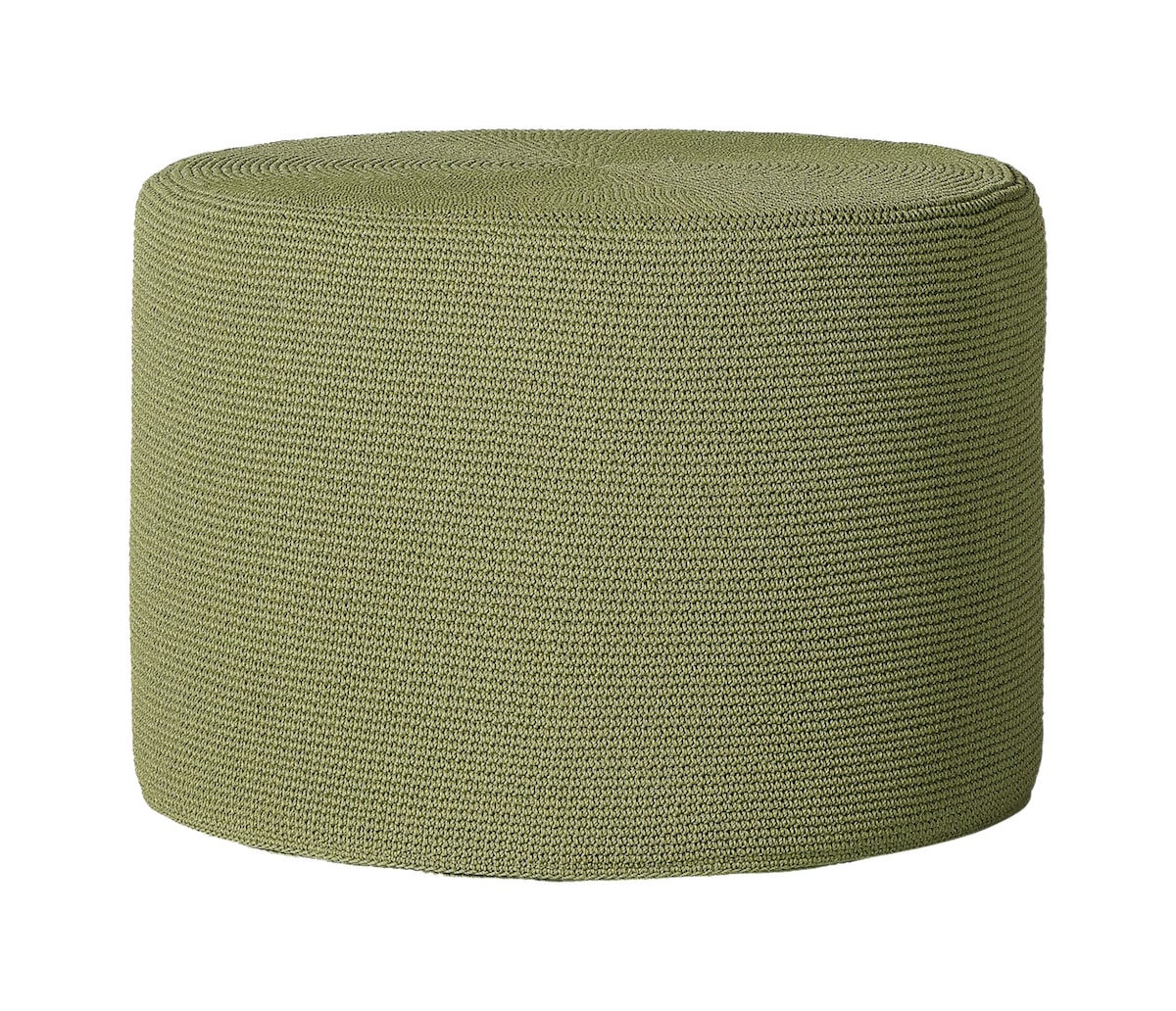 Poef Crochette - Olive green - Ø53 x H38