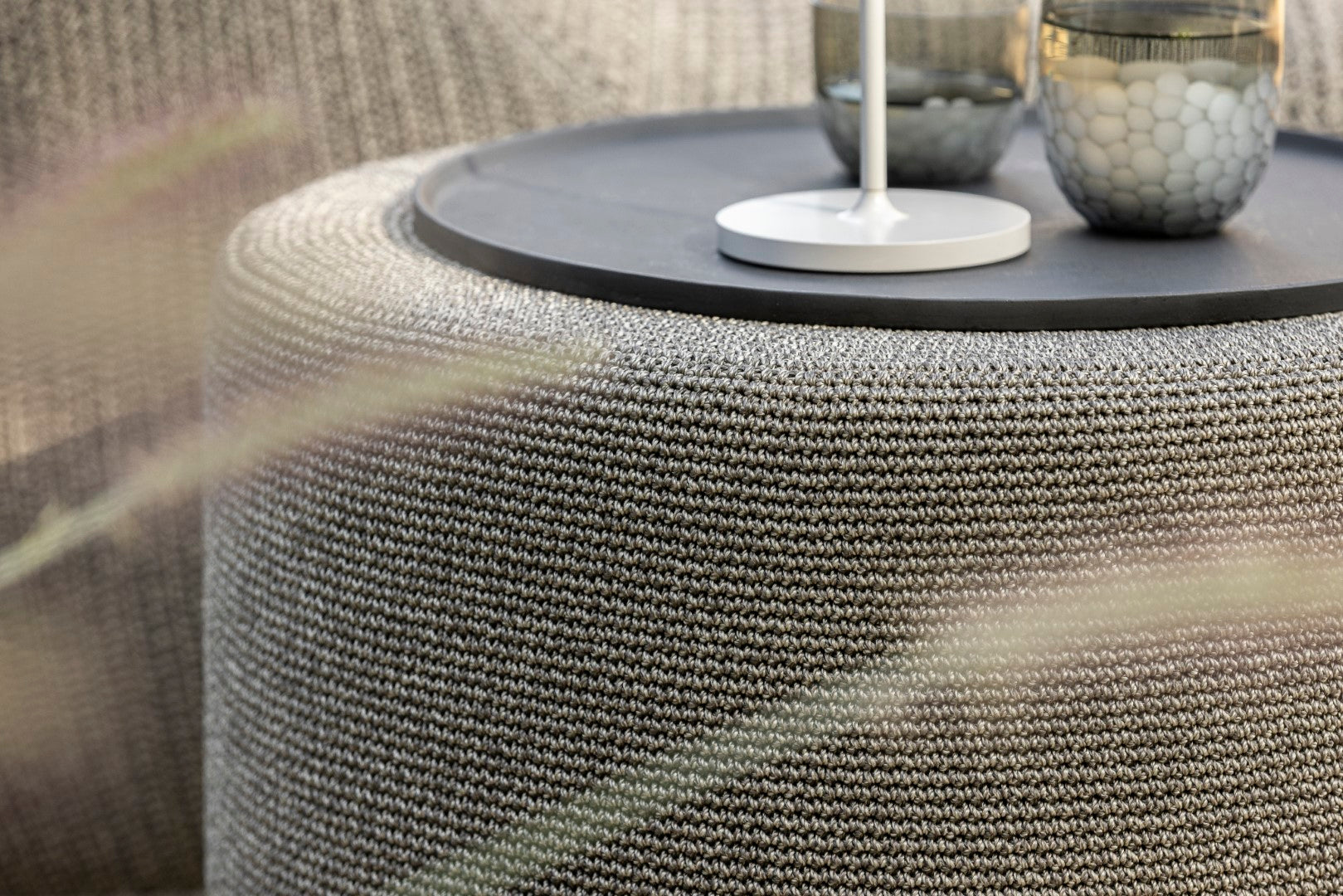 Poef Crochette - Wengé - Ø80 x H40,5