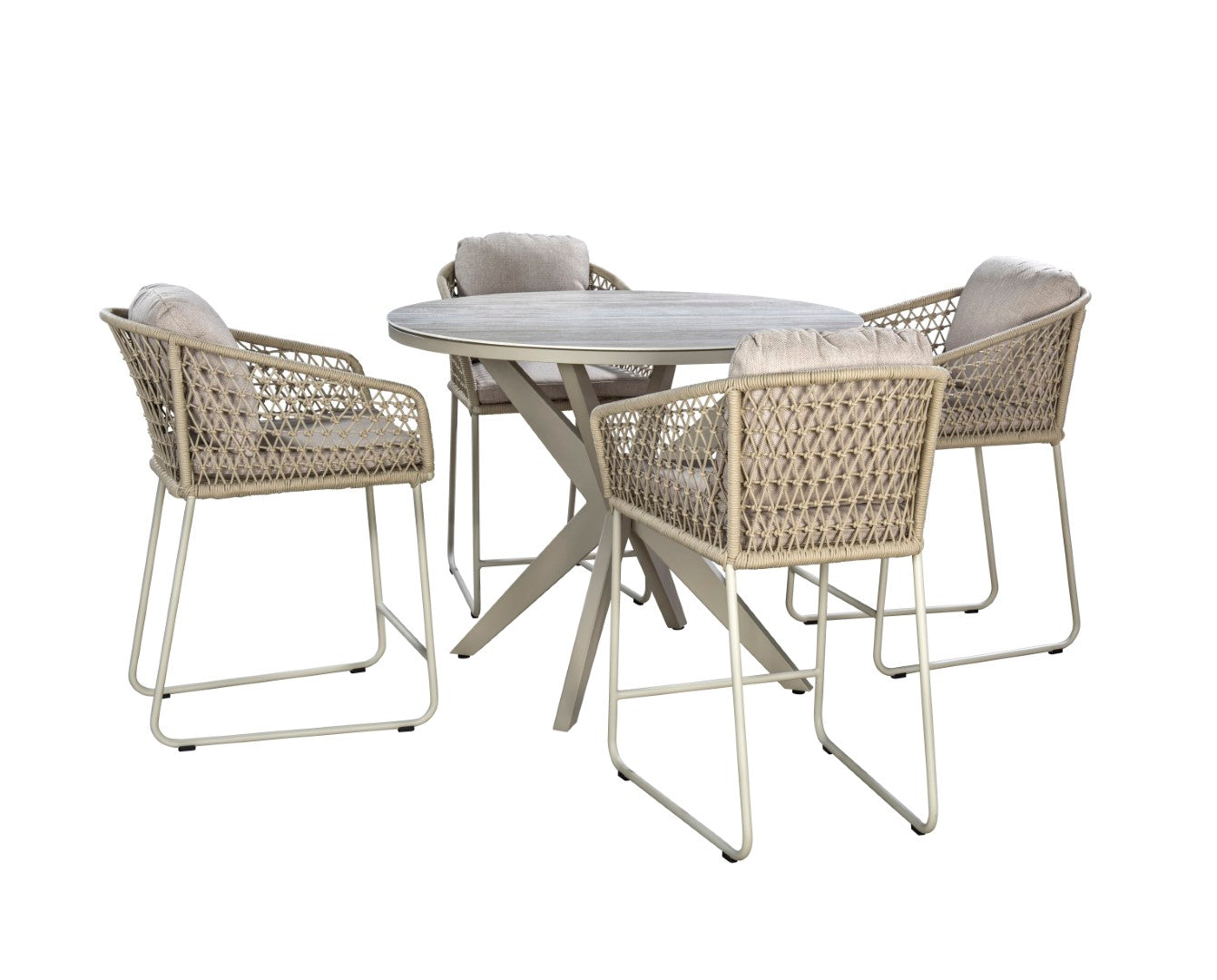 Hoge Eettafel Calma - Salix - Travertin - Ø120 cm
