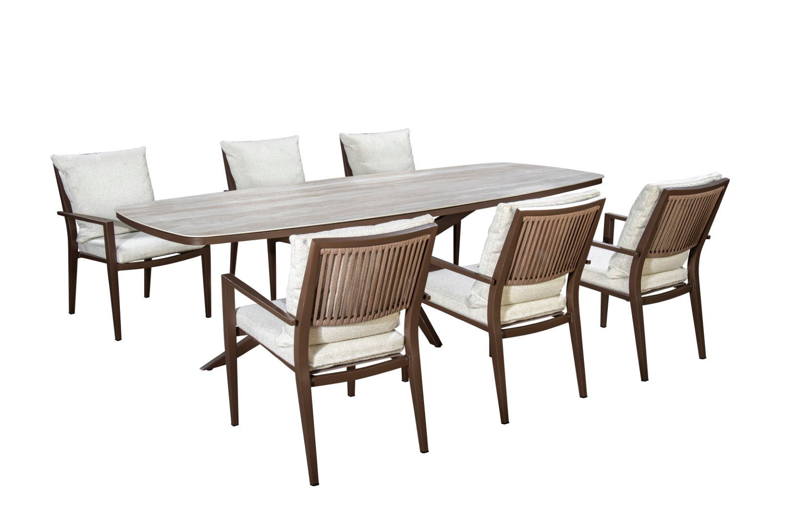 Eettafel Calma - Brons - Travertin - 270 x 110 cm