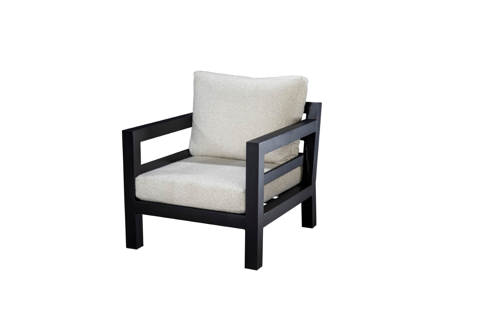 Loungestoel Midori - Zwart - Wool White