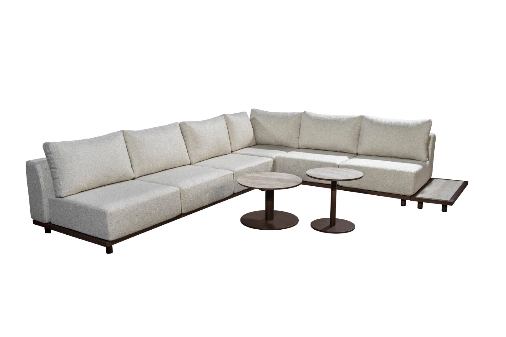 Bijzettafel Millor - Brons - Travertin - Ø60 x 45 cm