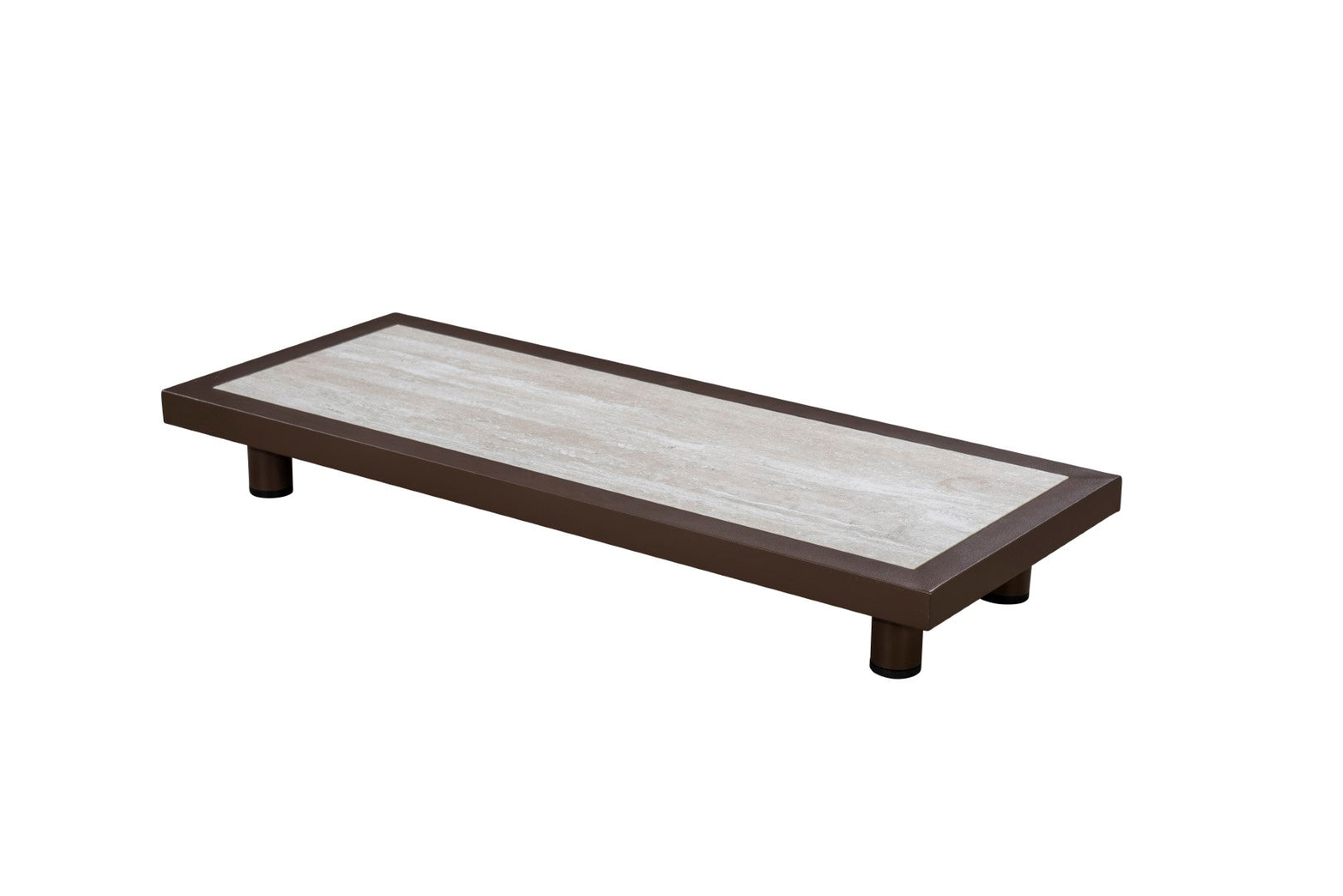 Bijzettafel Vallon - Brons - Travertin - 100 x 40 cm