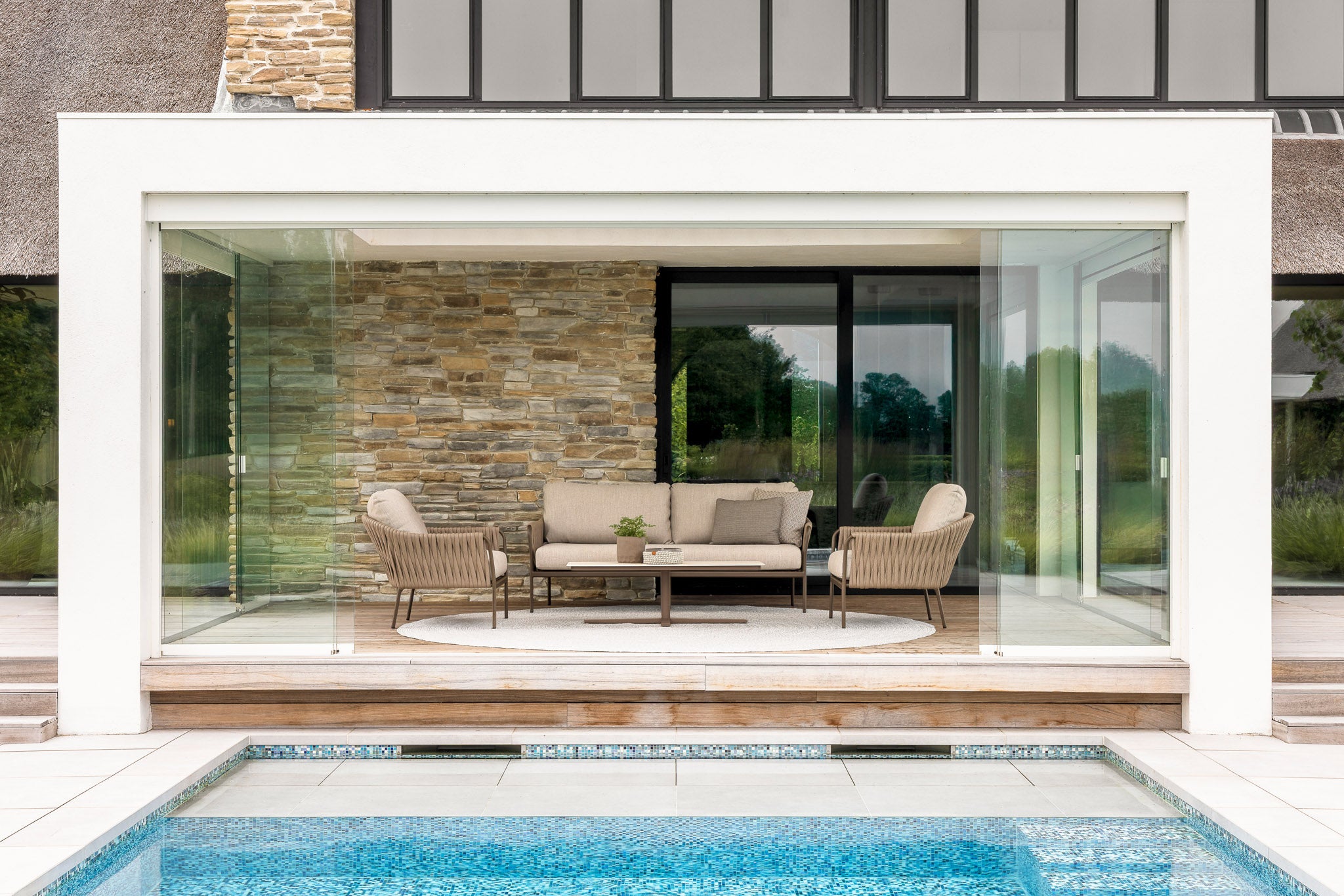 Salontafel Pollenca - Brons - Travertine