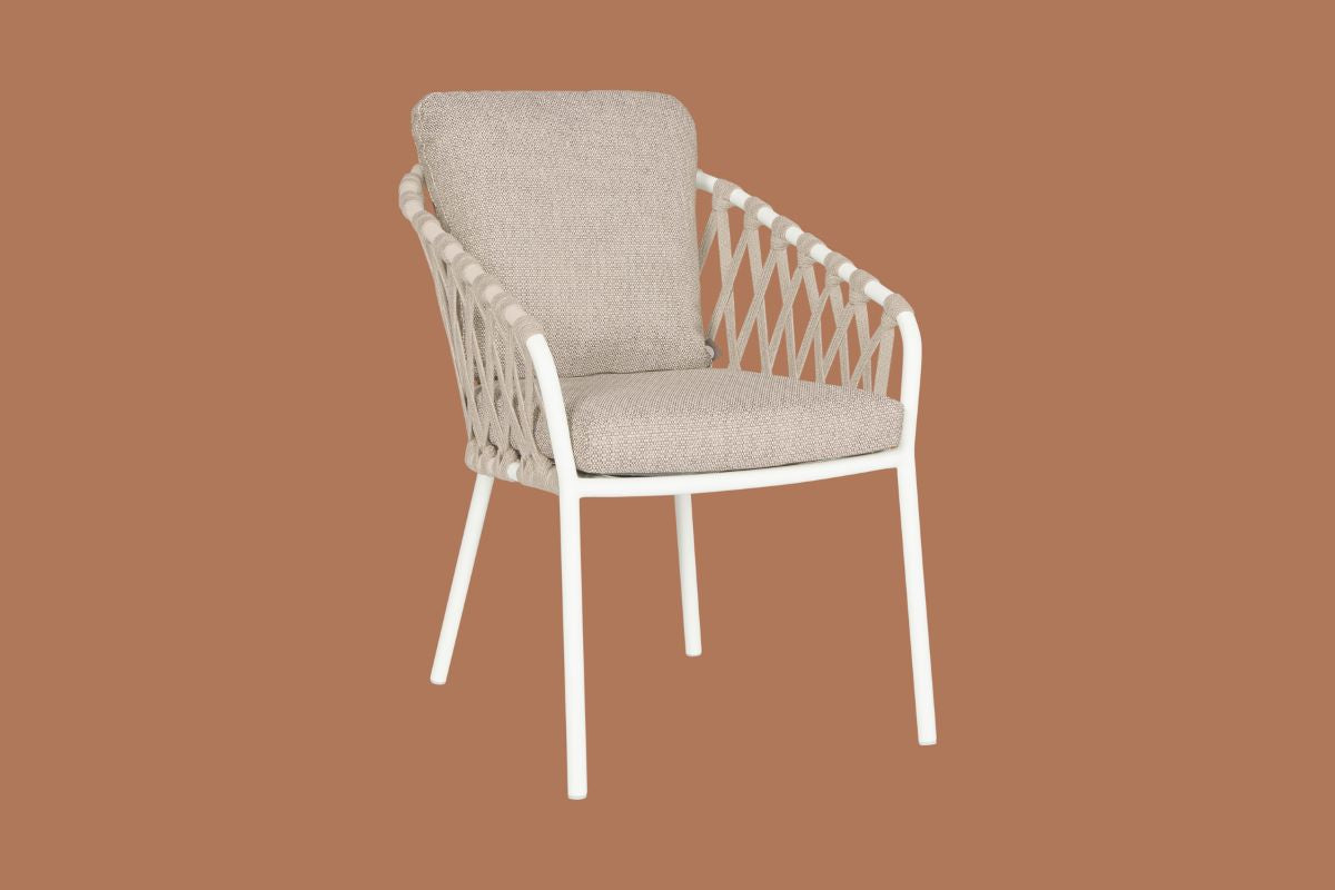Tuinstoel Nappa - Cross - Matt White - Camel Sand - Soft Grey