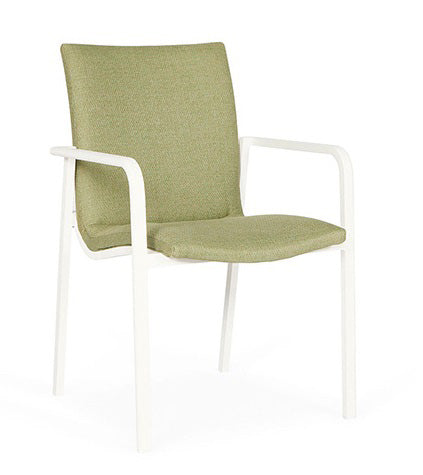 Tuinstoel Anzio (set van 4) - Matt White - Forest Green