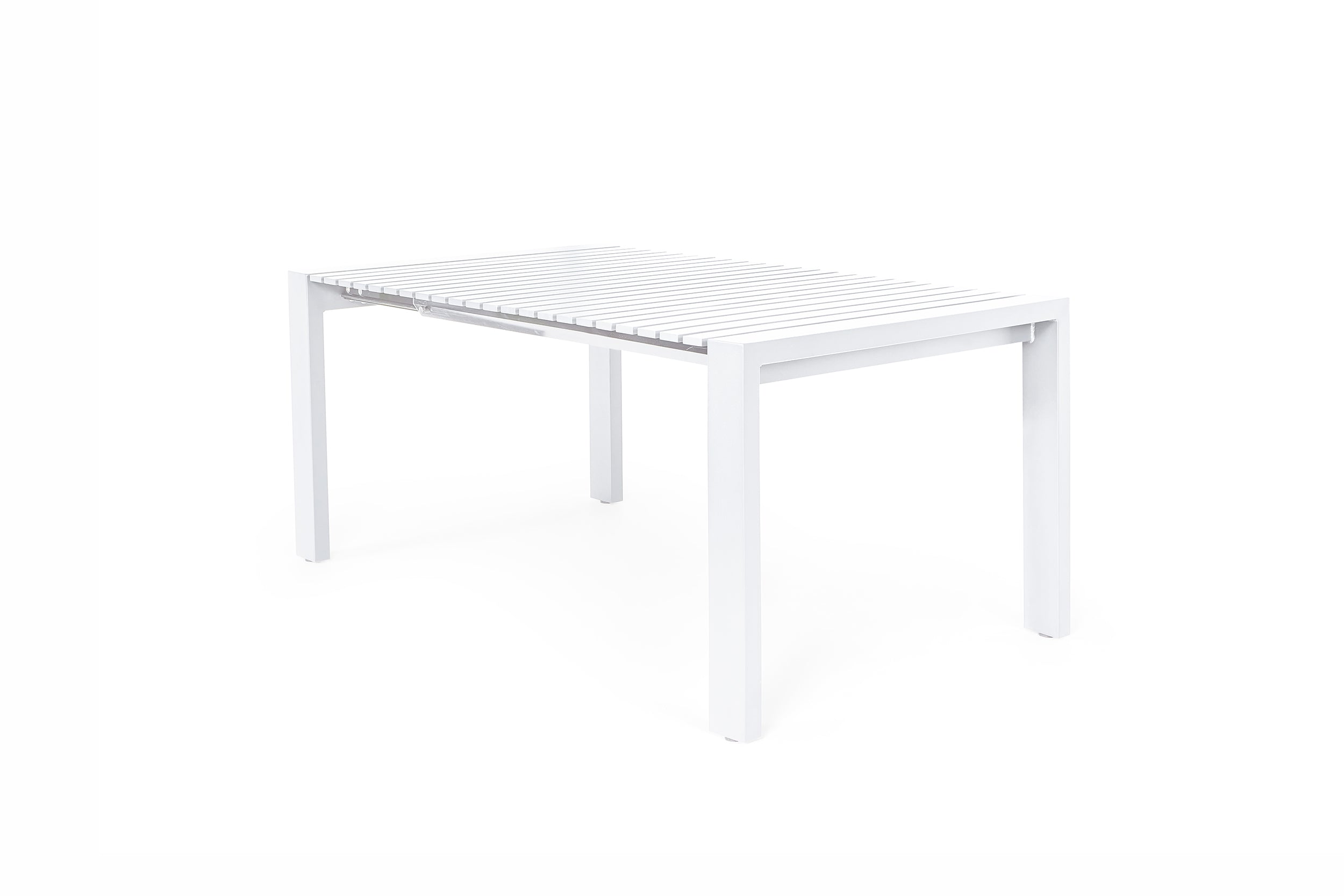 Verstelbare tuintafel Rialto - Aluminium - Matt White - 162 / 204 x 100 x 75