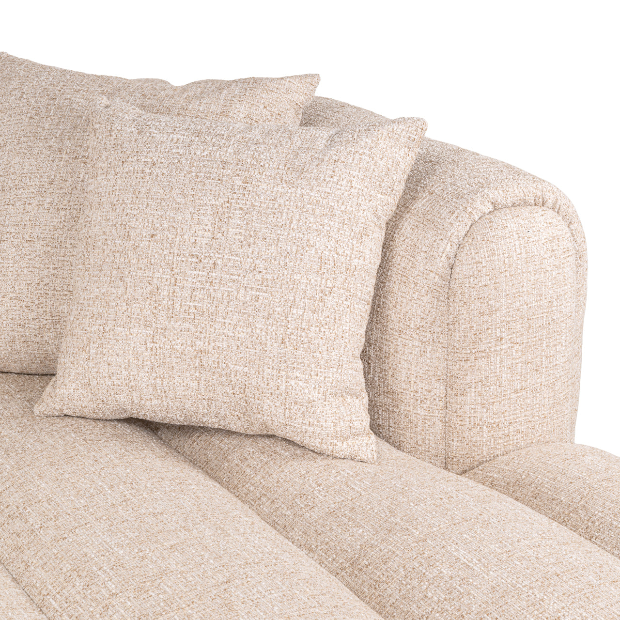 Hoekbank Novaro - Cream tweed - Lounge rechts