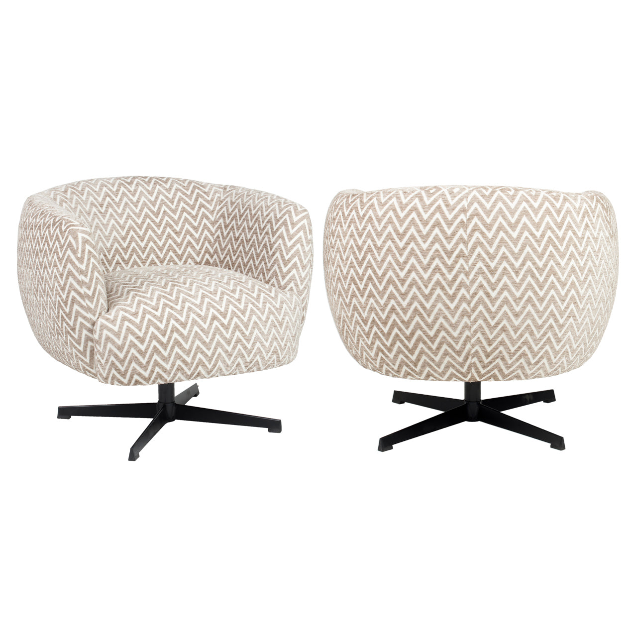 Fauteuil Estelle - Sand - Chevron swivel