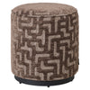 Poef Lexie - Brown labyrinth - Ø45 cm