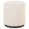 Poef Lexie - Beige chevron - Ø45 cm