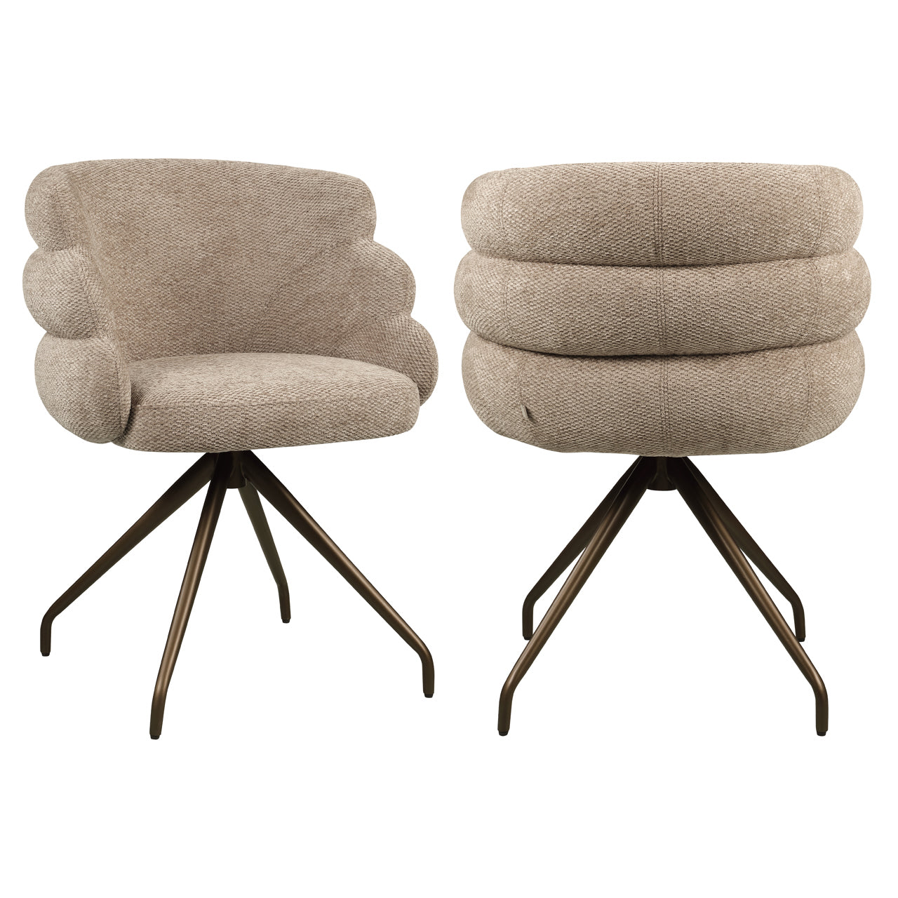 Draaistoel Kayla - Mocca boldweave