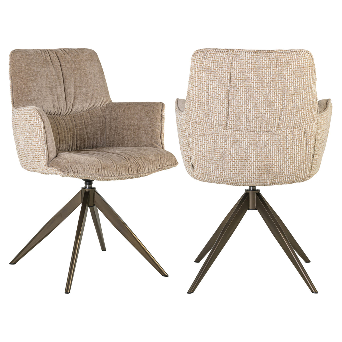 Eetkamerstoel Chase - Cream blockweave