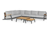 Loungeset Siena links - Teak - Royal Grey - Soft Grey