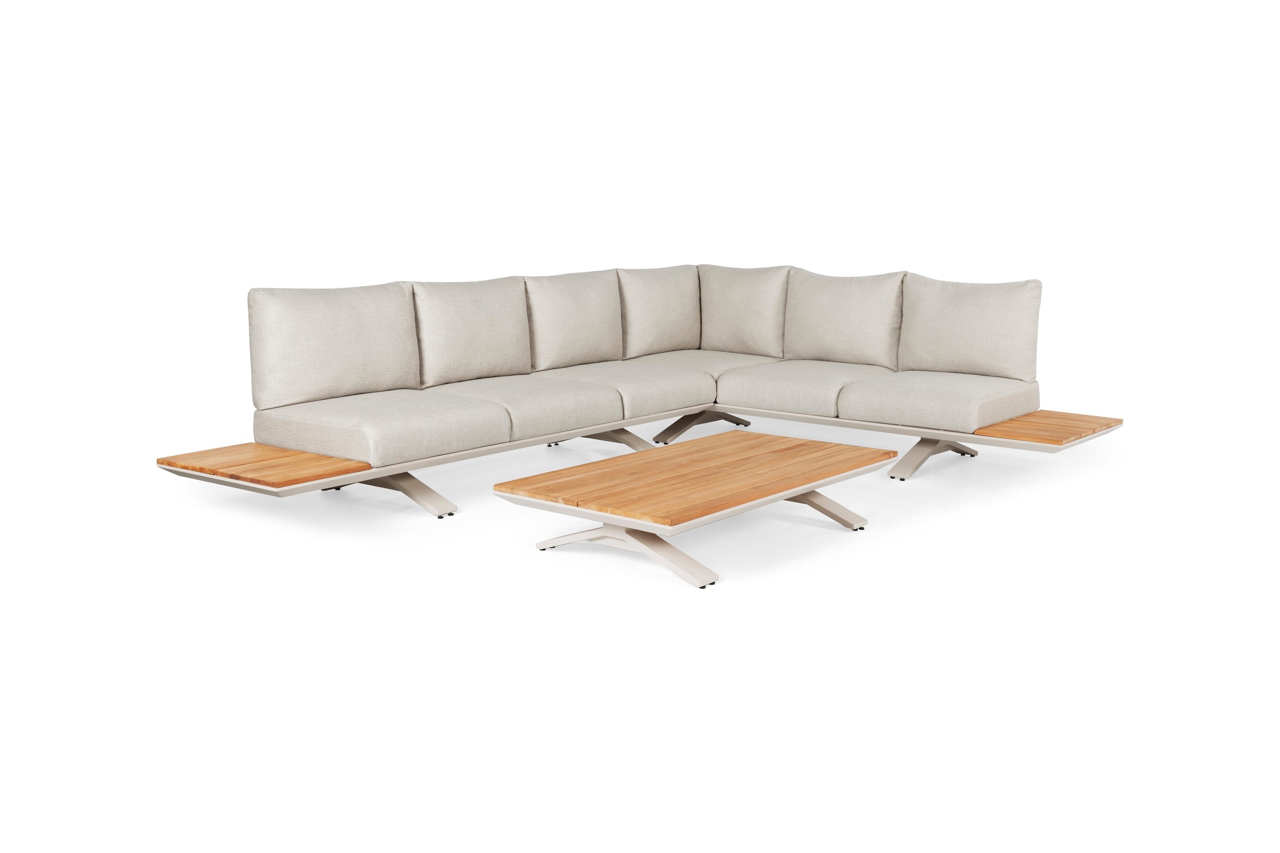 Loungeset Stockholm large - Teak - Camel Sand - Mixed