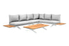 Loungeset Stockholm large - Teak - Matt White - Soft Grey