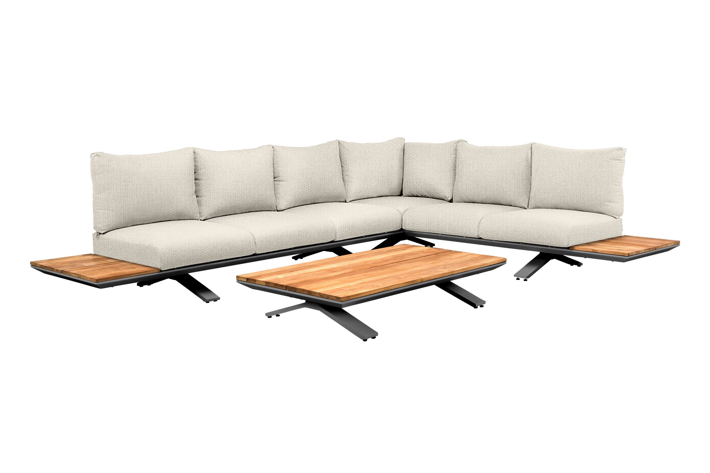 Loungeset Stockholm large - Teak - Royal Grey - Mixed
