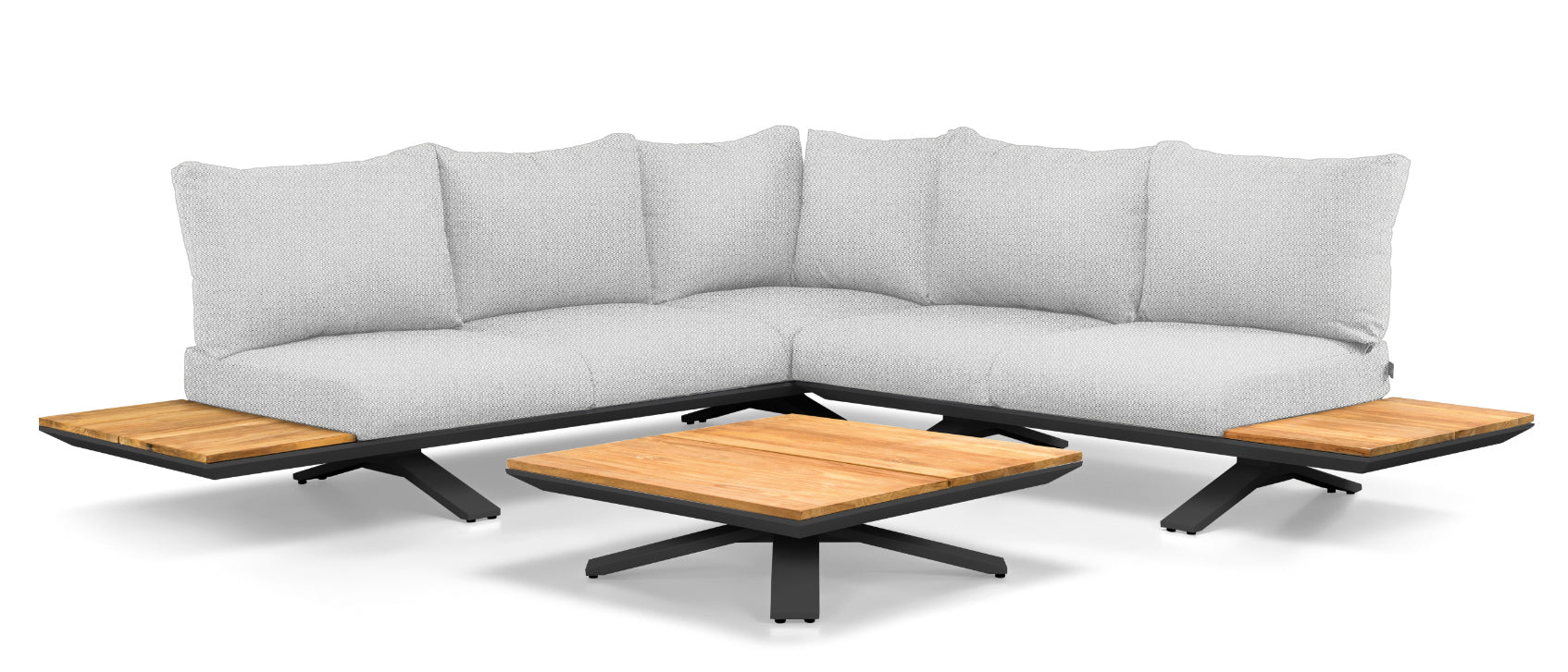 Loungeset Stockholm small - Teak - Royal Grey - Soft Grey