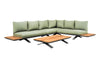 Loungeset Stockholm large - Teak - Royal Grey - Soft Green