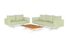 Sofaset Stockholm - Teak - Matt White - Soft Green