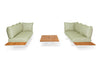 Loungeset Stockholm Ibiza Style - Teak - Matt White - Soft Green