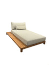 Ligbed Portofino - Teak - Camel sand - Soft grey