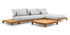 Loungeset Portofino Chaise Longue - Teak - Camel sand - Soft grey