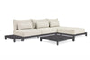 Loungeset Evora - 4-delig - Matt black - Natural mixed weave