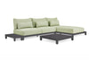 Loungeset Evora - 4-delig - Matt black - Soft green