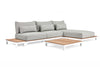 Loungeset Evora Chaise Longue - Teak - Matt White - Soft Grey