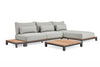 Loungeset Evora Chaise Longue - Teak - Royal Grey - Soft Grey