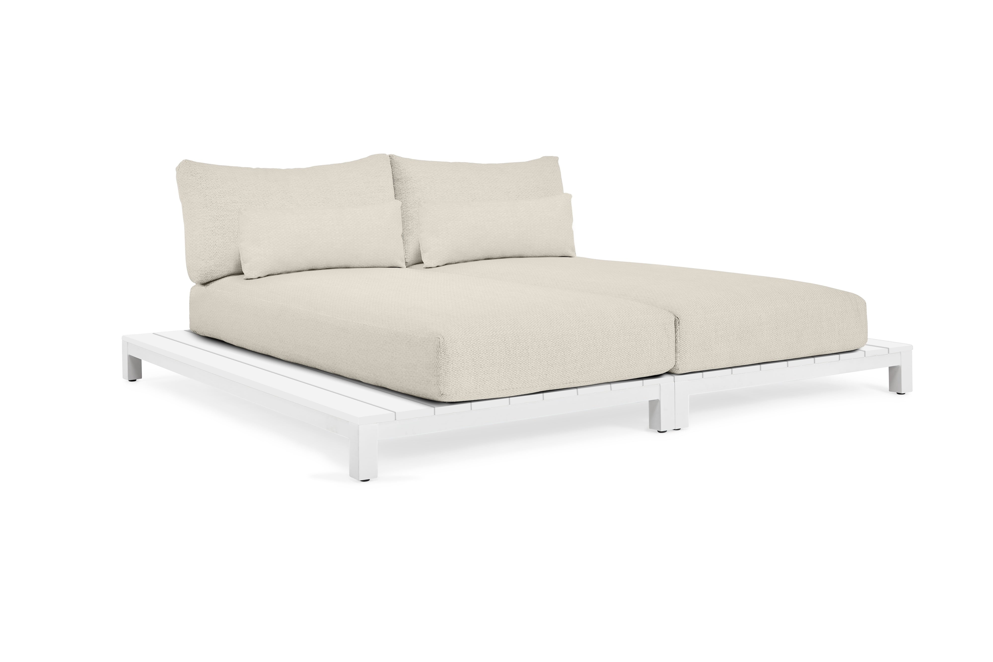 Daybed Evora - Matt white - Natural mixed weave