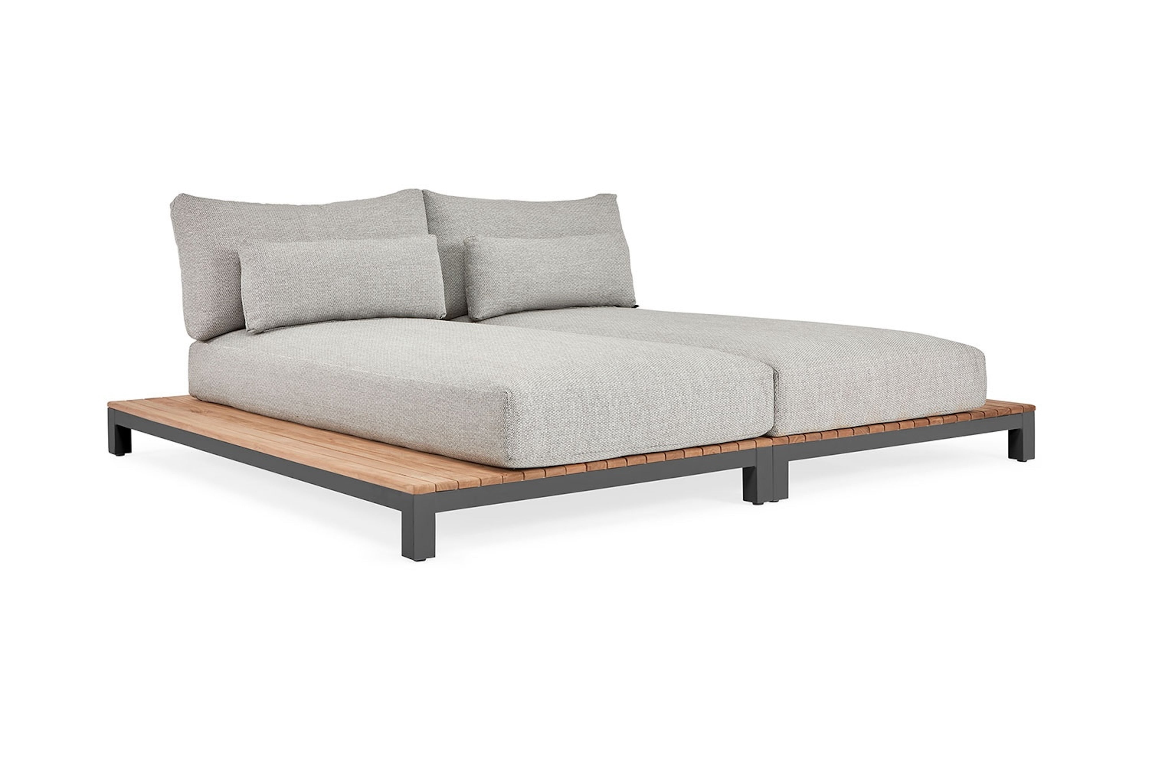 Daybed Evora - Teak - Matt grey - Soft grey