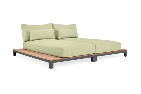 Daybed Evora - Teak - Matt grey - Soft green
