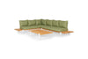 Loungeset Nardo large - Teak - Matt White - Forest Green