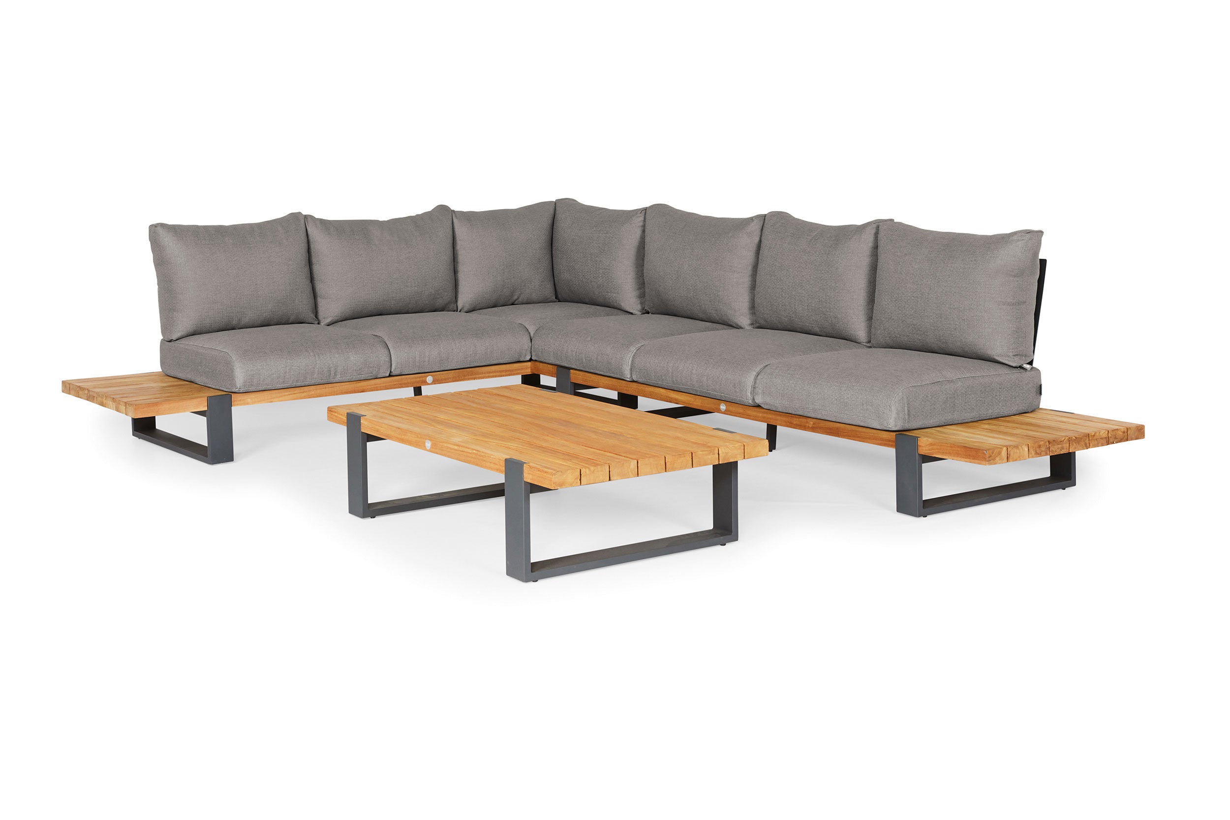 Loungeset Nardo large - Teak - Royal Grey - Antraciet