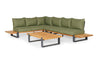 Loungeset Nardo large - Teak - Royal Grey - Forest Green