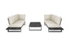 Sofaset Nardo - 3-delig - Matt black - Natural mixed weave