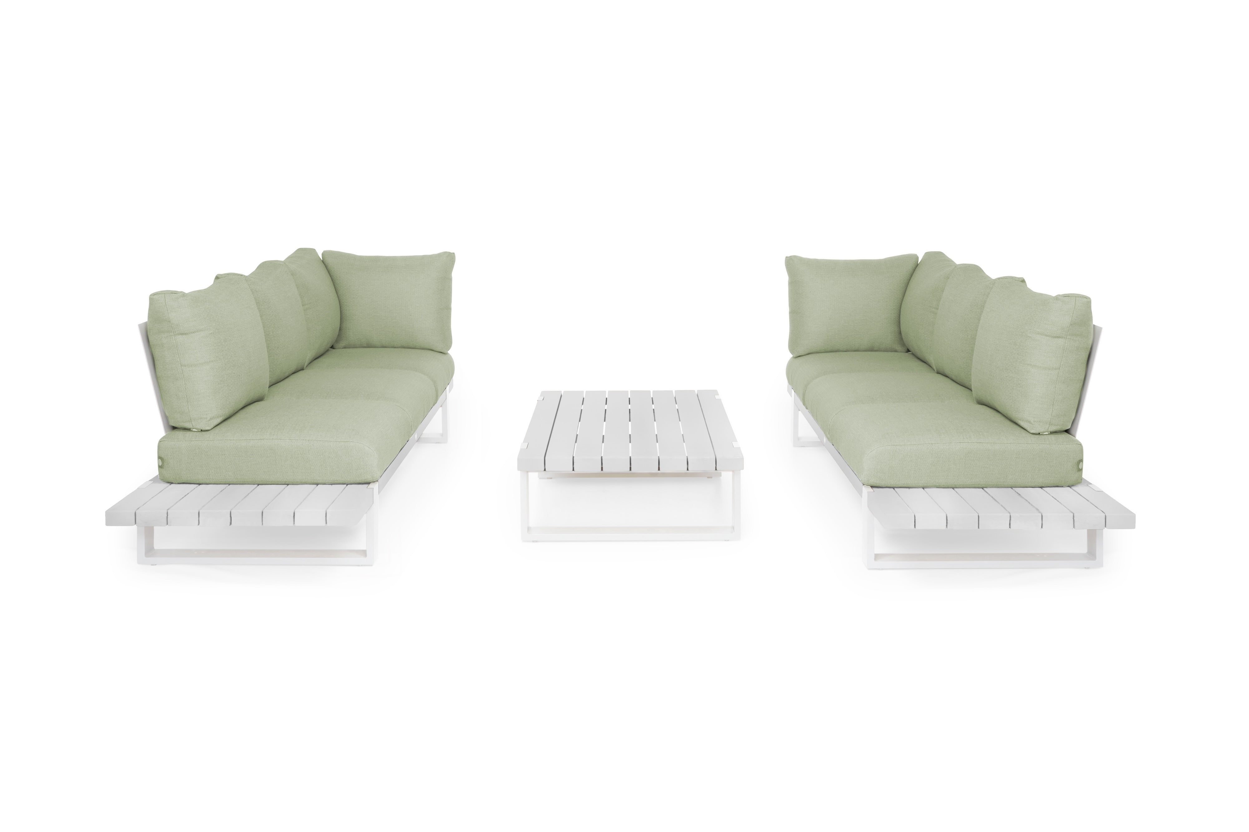 Sofaset Nardo - 3-delig - Matt white - Soft green